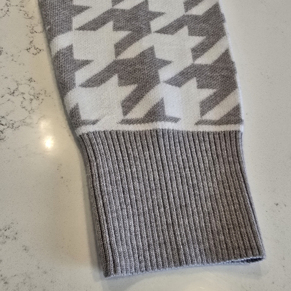 Kathy Ireland Long Sweater Houndstooth Cardigan Sweater Dress Womens Plus 2X - Picture 3 of 16